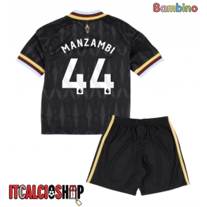 Aston Villa Johan Manzambi #44 Seconda Maglia Bambino 2026-27 Manica Corta (+ Pantaloni corti)